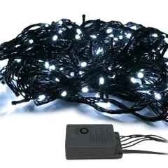MITAS イルミネーション ライト LED 200球 ストレートタイプ 15m ホワイト 黒線 点灯 8パターン コントローラー付き コンセント LED電飾 クリスマス飾り クリスマスツリー デコレーション クリスマス電飾 ER-200LED15-WH