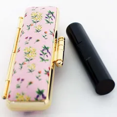 女性 印鑑 はんこセット ケース付き ローズウッド 紫檀 12mm アタリ付き ( 銀行印 認印 ) ツンベルギアケース付き（ゴールド枠）プレゼント ギフト 実印