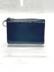 Calvin Klein｜カルバンクライン 二つ折り コインケース カードケース 財布 レザー ネイビー コンパクト