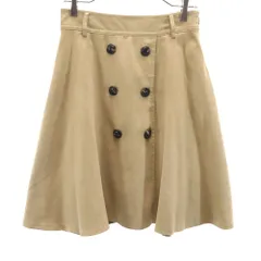 ブルーレーベルクレストブリッジ 三陽商会 ミディ丈 スウェード フレアスカート 38 ベージュ系 BLUE LABEL CRESTBRIDGE レディース 古着 【240312】 メール便可