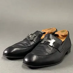 3i27 HERMES エルメス モカシンパリ Hロゴ 金具 ローファー スリッポン シューズ コンスタンス 40 ブラック レザーのサムネイル