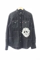 Denim Tears デニムティアーズ ×Levi's リーバイス Peace Patchwork Western Shirt ピース パッチワーク ウエスタン 長袖 シャツ M 黒 ブラック ブランド古着ベクトル 中古241029