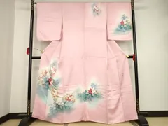 平和屋着物●訪問着　作家物　手描き　草花文　暈し染め　正絹　逸品　AAAT0897ck