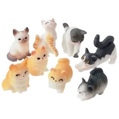 ミニチュア デコパーツ ネコ ねこ 猫 立体 子猫 9種類セット(各1個) インテリア 雑貨 ディスプレイ ym1-2678