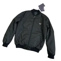 完全国内正規品♪プラダ　シモンズ期トライアングルロゴ　パファボンバージャケット♪ Prada トライアングルロゴ ボンバージャケット | ブラック