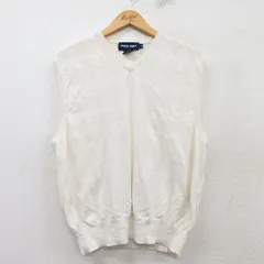 M/古着 ラルフローレン ポロゴルフ ブランド ニット ベスト メンズ 90s Vネック 白 ホワイト 25feb19 中古 トップス