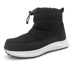 Size:23.0 cm_Color:ブラック/ホワイト [アモジ] レディース スノーブーツ メンズ スノーブーツ レディース 防寒 スノーシューズ メンズ スノーシューズ レディース ブーツ ショートブーツ 冬用 スニーカー 撥水 冬 長靴 雪 靴 あった