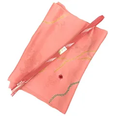 全国送料無料　京やQ537　正絹　和装小物　正絹帯締め　正絹帯揚げ　2点セット　高級手組　手組みひも　伝統工芸品　正絹　絹100％　帯揚げ・帯締め2点セット　唐草花　絞り　縮緬 ちりめん　未使用　新古品　京や特選　京や特選