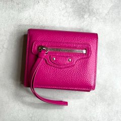 BALENCIAGA バレンシアガ / ネオクラシックウォレット 二つ折り財布 コンパクト財布 グレインカーフレザー ピンク NEO CLASSIC 640111
