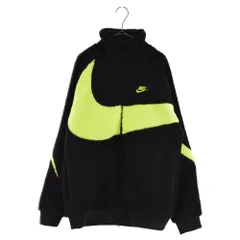 NIKE (ナイキ) Reversible Big Swoosh Boa Jacket BQ6546-017 リバーシブルビッグスウッシュボアジャケット フリースブルゾン ロゴ ブラック/イエロー
