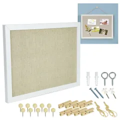 AINetJP Premium 壁掛けコルクボード 掲示板 アルバム 自宅 オフィス 写真 絵画 アクセサリー (ホワイト) [ホワイト]
