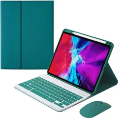 新品 iPad Air 11インチ M3/M2キーボードケース iPad Air 5/air 4キーボード マウス付き 分離式 iPad Pro 11インチ 2022 ケース スタンド機能付き全面保護 手帳型 (濃青色)