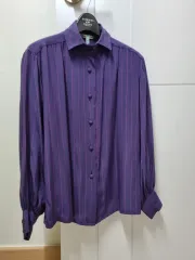 シルクソワレ100% 紫色 長袖シャツ 36サイズ　Dior シルクソワレ100% 紫色 長袖シャツ 36サイズDior