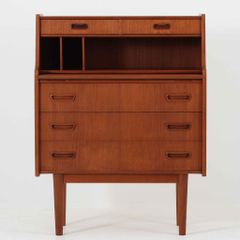 ライティングビューロ チーク 幅76cm デンマーク製 北欧ビンテージ家具 収納家具 書斎机 木製ビューロ 北欧モダン 引出し収納/DK17053