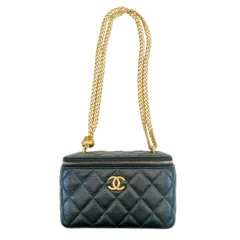 ●CHANEL シャネル ココマーク バニティケース マトラッセ ショルダーバッグ キャビアスキン シリアルシール付き 良品 entrupy鑑定書付き●