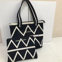 Anne Coquine アンコキーヌ 洗えるリサイクルニットトートバッグ　ネイビー