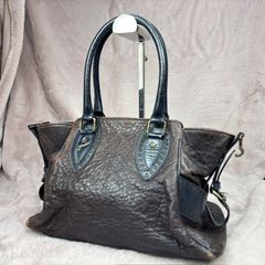 FENDI エトニコ ハンドバッグ トートバッグ レザー ブラウン ネイビー レディース B-148