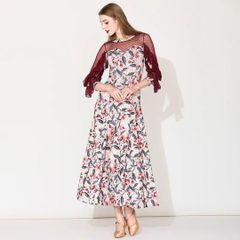 社交ダンス 花柄ワンピース 2 パターン ダンス練習 パーティー 発表会