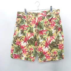 ◇ ⊂ CavariA キャバリア 花柄　コットン系　リネン使用 ショートパンツ サイズM イエロー系 メンズ E  【1409240002871】のサムネイル