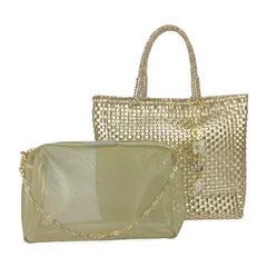 ANTEPRIMA アンテプリマ ハンドバッグ イントレッチオ トートバッグ スモール - ゴールド PVCワイヤー インナーバッグ付き