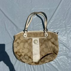 良品 COACH トートバッグ シグネチャー ベージュ 大容量 F19203 - メルカリ