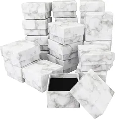 Satty’s select 大理石柄 ギフトボックス ラッピングボックス 梱包 包装 アクセサリー 小物 24個セット 5cmx5cmx3cm( 24個セット 5cmx5cmx3cm)