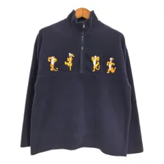 00年代 Disney ディズニー くまのプーさん ティガー ハーフジップ フリースジャケット キャラクター (メンズ MEDIUM) 中古 古着 S5831