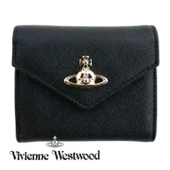 ヴィヴィアンウエストウッド 財布 三つ折り Vivienne Westwood SAFFIANO ENVELOPE BILLFOLD 51150008 L001N N403 BLACK ブラック ミニ財布 小銭入れ付き オーブ