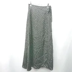 ◇ ⊂ PAGEBOY 総柄 ラップデザイン ロング 台形 スカート サイズF ブラック レディース E  【1409100069235】