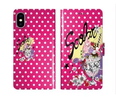 [iPhone11 Pro Max] iPhone14 ケース スカラー スマホケース 手帳型 iPhone16 ケース iPhone 16 15 14 Pro 13 12 Mini 11 スマホカバー 全機種対応 手帳 ScoLar ピンクドット パフェ ウ