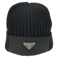 ふ*ふ様 PRADA 黒 ニット帽　ビーニー ふ*ふ様 PRADA 黒 ニット帽 ビーニー PRADA(プラダニット帽 )