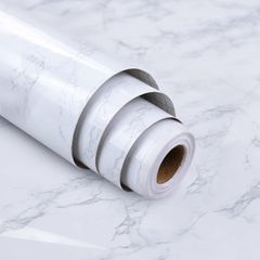 【数量限定】大理石シート 壁紙シール はがせる 大理石シール 10mｘ40cm 大理石 リメイクシート 防水 大理石調 カッティングシート 壁紙 おしゃれ 厚手 耐熱 キッチン浴室 大理石壁紙 (白・グレー)