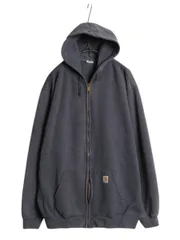【お得なクーポン配布中!】 US企画 カーハート フルジップ スウェット フード パーカー メンズ 2XL / トレーナー 裏起毛 ジップアップ ワンポイント 大きいサイズ 灰