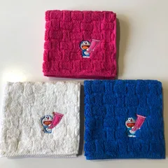 3枚まとめ売り　ドラえもん　どこでもドア　タオルハンカチ　ハンドタオル　50周年