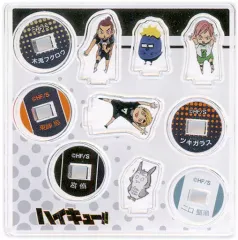 【中古】アクリルスタンド・アクリルパネル 東峰旭＆二口堅治＆宮侑(ミニキャラ)＆月島蛍(ツキカラス)＆木兎光太郎(フクロウ) 「ハイキュー!! アクリルmini☆miniフィギュア(セット)」