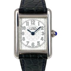 【CARTIER】カルティエ マストタンク 腕時計 シルバー925 レディース ロゴ文字盤 アラビア