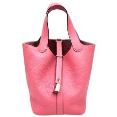 エルメス ハンドバッグ レディース ピコタンロックPM 鞄 かばん HERMES A刻印 トリヨン ピンク シルバー金具 美品 2017年【中古品】