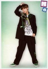 [중고] 원시 사진 (남성) BOYS AND MEN/요시하라 마사토/전신·의상 블랙·녹색·오른손 머리·배경 녹색/[보이멘☆사랑~환영 보이멘 하우스에~]홀 투어 브로마이드 세트 A