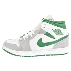 NIKE (ナイキ) AIR JORDAN 1 MID SE エアジョーダン1 ミッド グレー/グリーン ミッドカットスニーカー US9/27cm DC7294-103