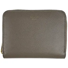 美品 CELINE コンパクト ジップド ウォレット レザー ベージュ CELINE セリーヌ コンパクト ジップウォレット