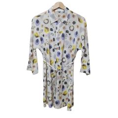 HIROKO KOSHINO(ヒロココシノ) 長袖シャツブラウス サイズ38 M レディース美品  - アイボリー×イエロー×マルチ