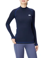 【人気商品】レディース 445406K コンプレッションウェア NV ハイネック 長袖 LL スポーツインナー [フィラ]