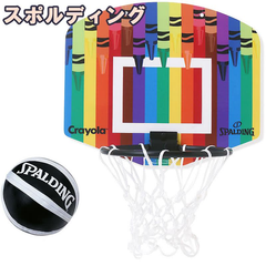 Crayola クレヨラ SPALDING バスケットゴール バスケットボール クレヨラ クレヨン ストライプス ミニ バックボード 79-047CR ボール付 家庭用 壁掛け室内用 正規品