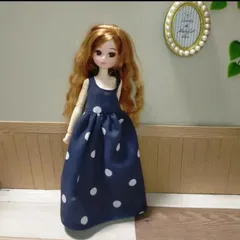 数量限定人気リカちゃん服 ジレ ロング ベージュ ファー ハンドメイドドール服 人形