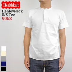 [XLサイズ] Healthknit ヘルスニット ヘンリーネック Tシャツ 906s ティーシャツ 半袖 無地 メンズ レディース ストリート メール便対応