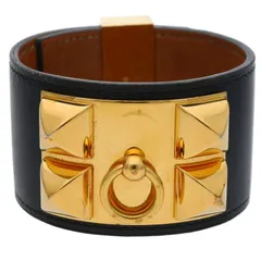 H2331 美品!! エルメス コリエドシアン レザー ワイド ブレスレット レザーブレスレット 《コリエ・ド・シアン》 - グリーン