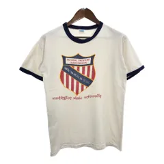 70年代 USA製 Champion チャンピオン リンガーＴシャツ ヴィンテージ バータグ ホワイト(メンズ LARGE)中古 古着 T9842
