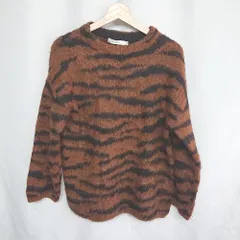 ◇ ⊇ MOUSSY マウジー 総柄 長袖 ニット サイズF ブラウン系 レディース E  【1408220067978】