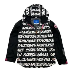 Disney ☆ IGNIO ディズニー イグニオ コラボ 総柄 スノボジャケット パーカー ジャケッっと ブラック ホワイト レディース O 秋冬■BE294のサムネイル
