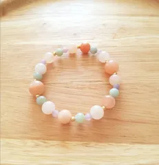 天然石ブレスレットピンクアベンチュリン　アマゾナイト　ラベンダーアメジスト　パワーストーンブレスレット
